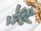 *10* 19x9mm Copper Washed Transparent Aqua Honeycomb Cone Beads